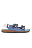 Ayakmod Lacivert Mavi Ortopedik Erkek Çocuk Sandalet 006 F thumbnail 1