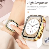 Apple Watch 44mm Ekran Koruyuculu Tek Sıra Kenar Taşlı Sert PC Kasa Koruyucu thumbnail 9