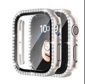 Apple Watch 44mm Ekran Koruyuculu Tek Sıra Kenar Taşlı Sert PC Kasa Koruyucu thumbnail 7