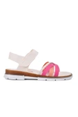 Ayakmod Beyaz-Pembe Ortopedik Kız Çocuk Sandalet 001 F - 1