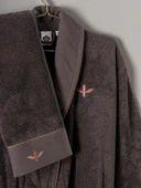 Cotton Box Puff Nakışlı Aile Bornoz Seti Molende Bej-Antrasit - 2