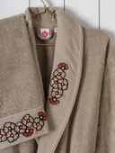 Cotton Box Folk Art Aile Bornoz Seti Yamka Bej-Antrasit - 3