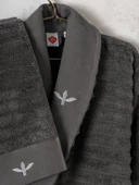 Cotton Box Seta Aile Bornoz Seti Genny Beyaz-Antrasit - 2