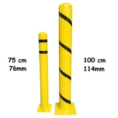 Kamyon Bariyer Metal Kaldırım Park Demiri Otopark Sabit Park Bariyeri 114mm 100 cm 3mm Sarı - 3