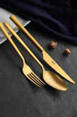 Avcı Klas Titanyum Mat Gold 72 Parça Çatal Kaşık Takımı 18/10 Paslanmaz Çelik - 1
