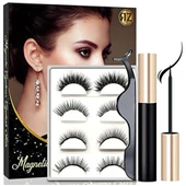 Reazeal Manyetik Kirpikler Ve Manyetik Eyeliner Seti, Doğal Takma Kirpik,uzun Kirpik. Şeffaf Paket - 1