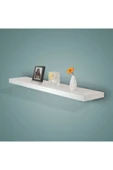 Duvar Rafı gizli Bağlantılı Parlak Beyaz Uçan Raf ebat 90 cmX20 cm - 1