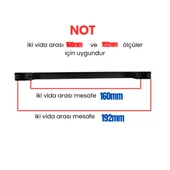 5 Adet Metal Kare Mobilya Çekmece Dolap Kulpu Mat Siyah 160-192mm - 2