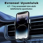 Polham Havalandırma Girişli Araç Telefon Tutucu, Titremez Düşmez Otomatik Kilitli Telefon Tutucu - 5