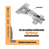 Dolap Kapak Menteşesi Düz Tas Mobilya Mentese 2 ADET - 2