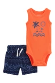 Carters Layette Mavi Erkek Bebek Alt Üst Set 1P323510M - 1