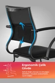 Ergolife Sit Air Bekleme Koltuğu | Metal Ayaklı, Bel Destekli, Fileli, Siyah, Toplantı Sandalyesi -572.60.1.6A5 - 2