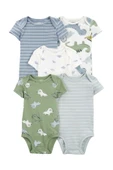 Carters Renkli Layette Erkek Bebek Kısa Kollu Body 5'li Paket 1R885710R - 1