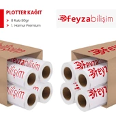 Feyza Bilişim 1.Hamur Premium Opak 80 gr Plotter (Çizim) Kağıdı 45cm x 130mt (8 Rulo) - 1