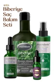 Biberiye Saç Bakım Seti Aura - Biberiye Şampuanı 400 ML + Biberiye Serumu 50 ML + Biberiye Suyu Saç Toniği 150 ML + Biberiye Yağı 10 ML - 1