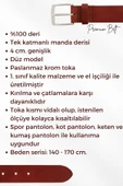 Battal Boy Hakiki Deri 4 cm. Tokalı Düz Model Spor Erkek Kemer Taba - 7