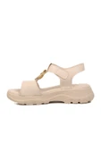 Ayakmod Bej Kadın Düz Sandalet 337 Z - 2