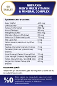 NUTRAXİN Men's Multi Vitamin Ve Mineraller Içeren Complex Takviye Gıda 60 Tablet - 3
