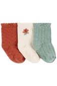 Carters Renkli Kız Bebek Çorap Set 3'lü Paket 1R613610R - 1
