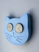 Mavi Kedi Şekilli Beton Mumluk - El Yapımı Dekoratif Çay Işığı tealight Mumluk - Minimalist Kedi Temalı Ev Dekoru- Aromaterapi - 7