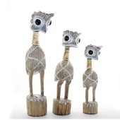 Periboia Ahşap 3'lü Emu Kuşu Seti - 1