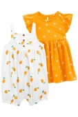 Carters Turuncu Kız Bebek 2Li Tulum 1O956710T - 1