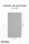 2'li Gri El Havlusu - 50x90 Cm, 225 Gr, %100 Pamuk, Spa Ve Otel Havlusu, Günlük Kullanıma Uygun thumbnail 4