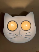 Mavi Kedi Şekilli Beton Mumluk - El Yapımı Dekoratif Çay Işığı tealight Mumluk - Minimalist Kedi Temalı Ev Dekoru- Aromaterapi - 5