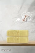 2'li Sarı Greek El Havlusu - 50x90 Cm, 225 Gr, %100 Pamuk, Spa Ve Otel Havlusu, Günlük Kullanıma Uygun - 1