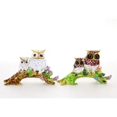 Periboia Swarovski Dal Üstünde 2'li Baykuş - 1