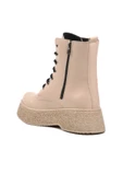 Ayakmod Bej Bağcıklı Fermuarlı Kadın Bot 145-01 Z thumbnail 4