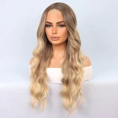 Rus Kumralı Dore Sarı Ombreli Tül Peruk thumbnail 6