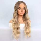 Rus Kumralı Dore Sarı Ombreli Tül Peruk thumbnail 3