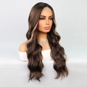 Koyu Kumral Balköpüğü Işıltılı Tül Peruk thumbnail 4