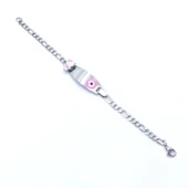 316L Çelik Pembe Nazar Boncuklu Hello Kitty Çocuk Bileklik BLK-961 thumbnail 3