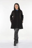 Tolga Saraçoğlu Oversize Kapüşonlu Midi Kadın Ceket - Günlük & Rahat - 1