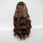 Koyu Kumral Balköpüğü Işıltılı Tül Peruk thumbnail 2