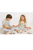 Kısa Kollu + Özel Kalem BOYANABİLİR Kız Erkek Çocuk Pijama Takım - 2