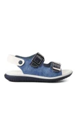 Ayakmod Lacivert Beyaz Erkek Çocuk Düz Sandalet 1530 F - 1
