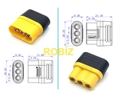 MR60 Dişi Erkek Konnektör Soket Çift  3 Pin LiPo Pil Batarya Bağlantı Konnektörü 60A Yüksek Akım RC Multikopter Uçak Helikopter Esc thumbnail 8