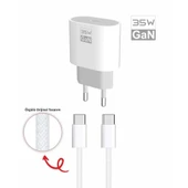 PDAteknoloji 35 watt GaN Type-C Çıkışlı Hızlı Şarj Başlık Adaptör + 1m Type-C to Type-C Hızlı Şarj Kablosu GaN Teknoloji (Yerli Üretim) A2335 thumbnail 1