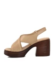 Ayakmod Bej Kadın Topuklu Sandalet 523001 Z - 2