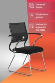 Ergolife Sit Air Ergonomik Bekleme Koltuğu | Krom Ayaklı, Bel Destekli, Fileli, Toplantı Sandalyesi -572.5F.1.6A4 - 1