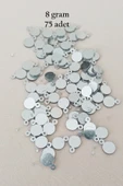 Oya Abiye Bileklik Kolye Pleksi Metalik Plastik Pul Gümüş Renk 8 gram 75 adet - BNC520 - 1
