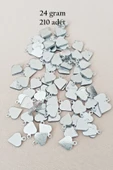 Oya Abiye Bileklik Kolye Pleksi Metalik Plastik Pul Gümüş Renk 24 gram 210 adet - BNC590 - 1