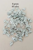 Oya Abiye Bileklik Kolye Pleksi Metalik Plastik Pul Gümüş Renk 8 gram 85 adet - BNC525 - 1