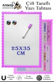Manyetik Çift Taraflı Yazı Tahtası Renkli 25x35 cm 1 Adet Çocuklar için Silinebilir Mıknatıslı Yazı Tahtası Plastik thumbnail 2