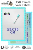 Manyetik Çift Taraflı Yazı Tahtası Renkli 25x35 cm 1 Adet Çocuklar için Silinebilir Mıknatıslı Yazı Tahtası Plastik thumbnail 1
