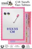 Manyetik Çift Taraflı Yazı Tahtası Renkli 25x35 cm 1 Adet Çocuklar için Silinebilir Mıknatıslı Yazı Tahtası Plastik thumbnail 3