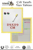 Manyetik Çift Taraflı Yazı Tahtası Renkli 29x29 cm 1 Adet Çocuklar için Silinebilir Mıknatıslı Yazı Tahtası Plastik - 4